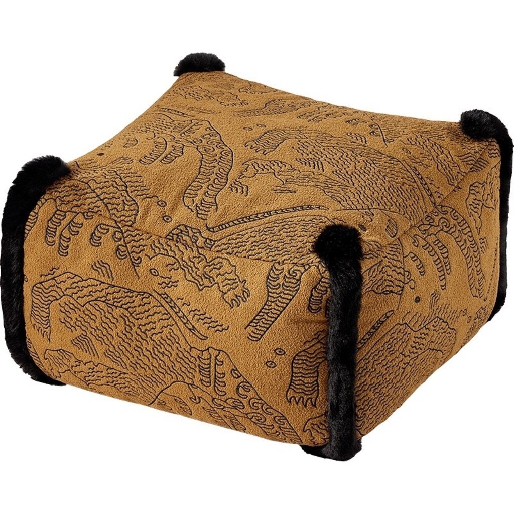 Pouf repose-pieds carré Jaune