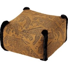 Pouf repose-pieds carré Jaune