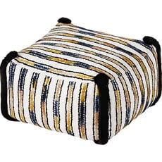 Pouf repose-pieds carré Jaune et Noir