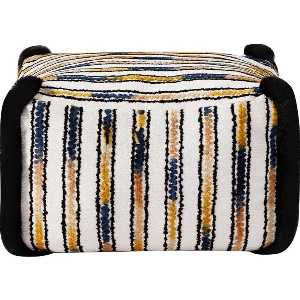 Pouf repose-pieds carré Jaune et Noir