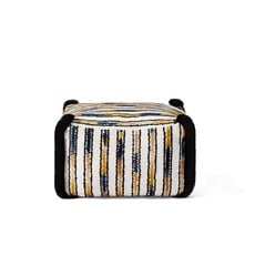 Pouf repose-pieds carré Jaune et Noir