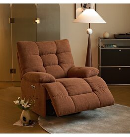 Fauteuil Recliner électrique en tissu Orange