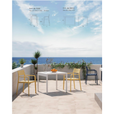 Cassis - Chaise de table en résine avec accoudoirs