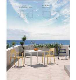 Cassis - Chaise de table en résine avec accoudoirs