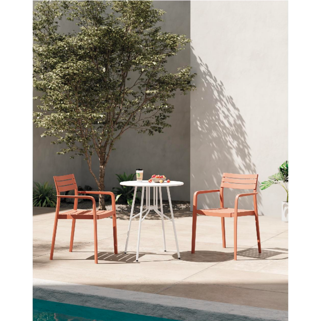Cassis - Chaise de table en résine avec accoudoirs