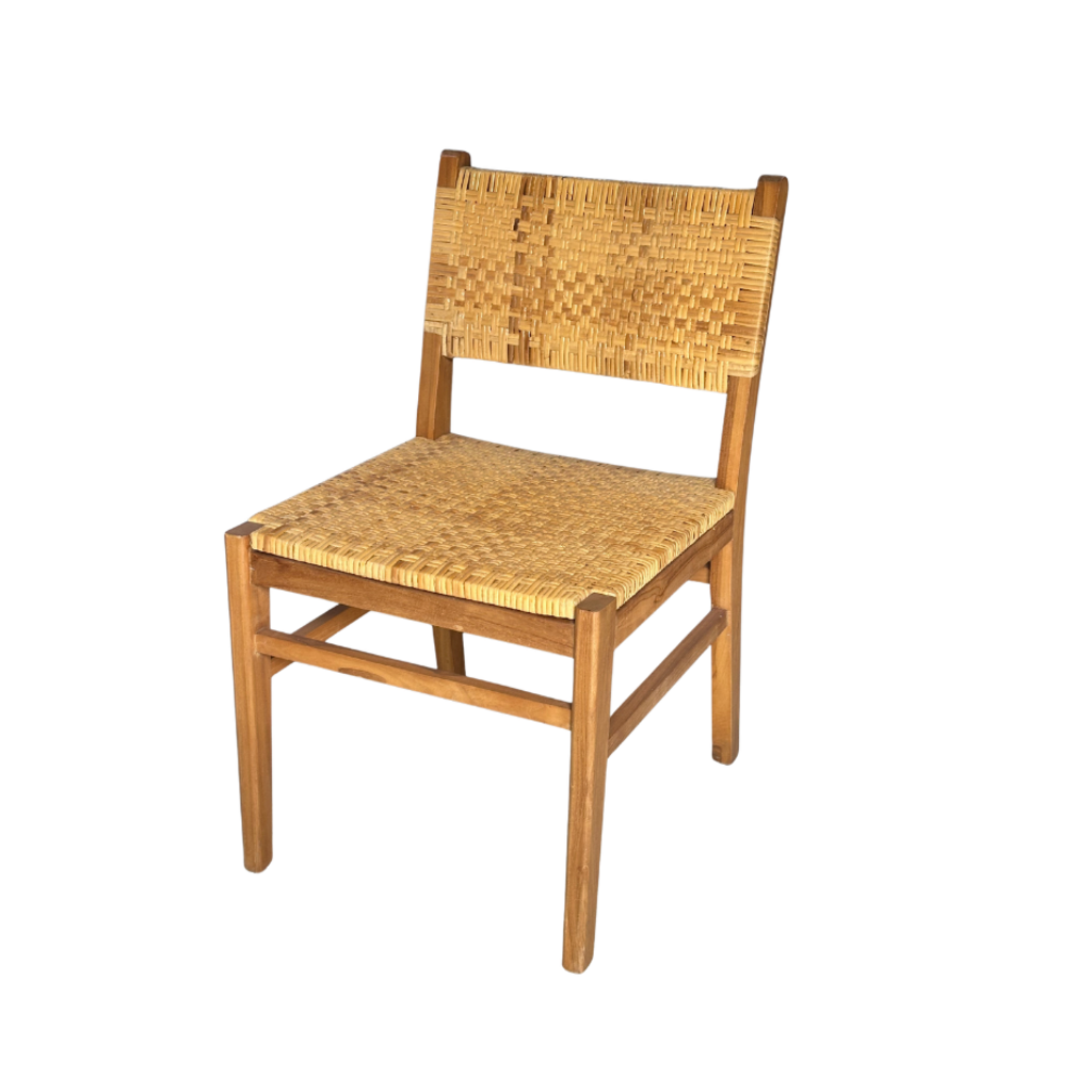 Orlando chaise en teck et rotin