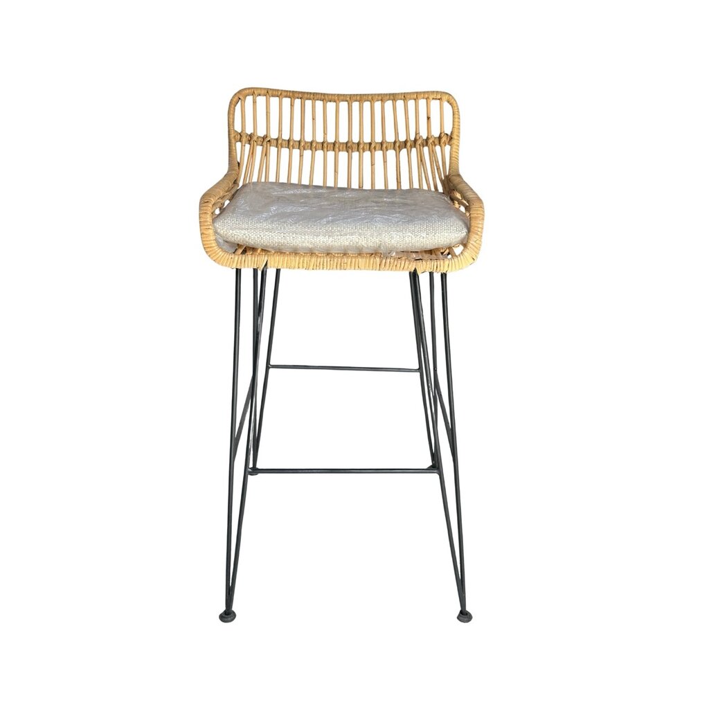 Chaise de bar Prisma en rotin et métal 45x55x85 cm