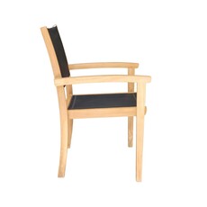 ODESSA - Chaise empilable en teck Premium et batyline Ferrari