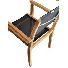 ODESSA - Chaise empilable en teck Premium et batyline Ferrari