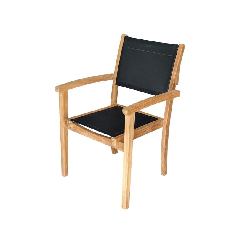 ODESSA - Chaise empilable en teck Premium et batyline Ferrari