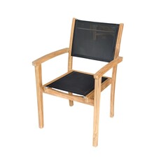 ODESSA - Chaise empilable en teck Premium et batyline Ferrari