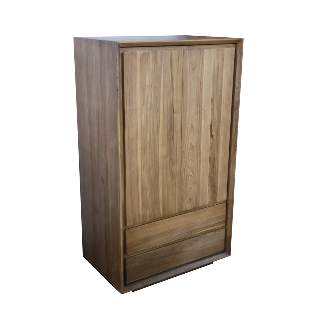 Armoire Oliver en Teck 2 portes 2 tiroirs 80x50x140 cm