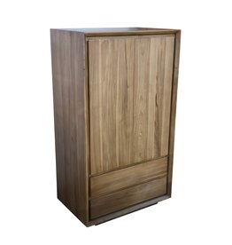 Armoire Oliver en Teck 2 portes 2 tiroirs 80x50x140 cm