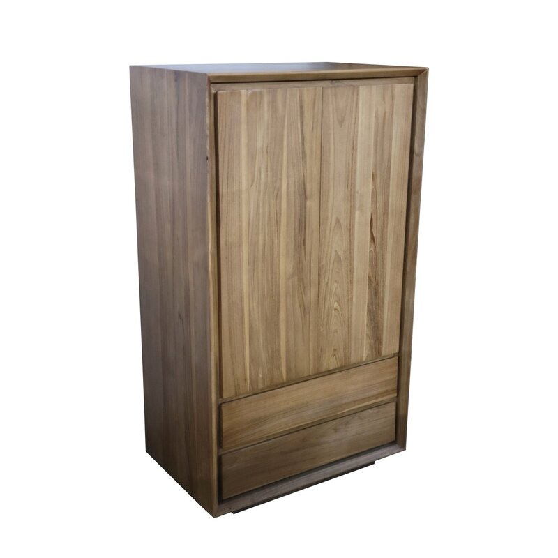 Armoire Oliver en Teck 2 portes 2 tiroirs 80x50x140 cm