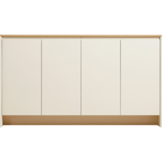 Meuble à chaussures 4 portes 160 cm - Beige et Bois