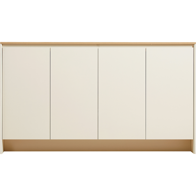 Meuble à chaussures 4 portes 160 cm - Beige et Bois