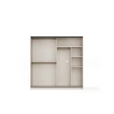 Armoire avec 2 portes coulissantes 200 cm - Gris et Bois