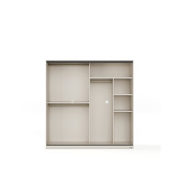 Armoire avec 2 portes coulissantes 200 cm - Gris et Bois