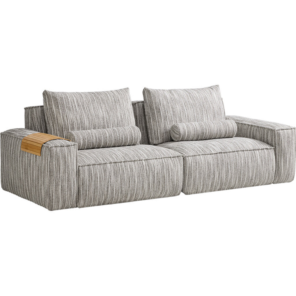 Canapé droit 250 cm 4 places en 2 parties (P) - Beige