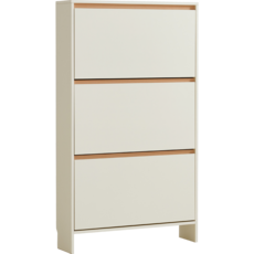 Meuble à chaussures L 75 cm - Blanc et bois