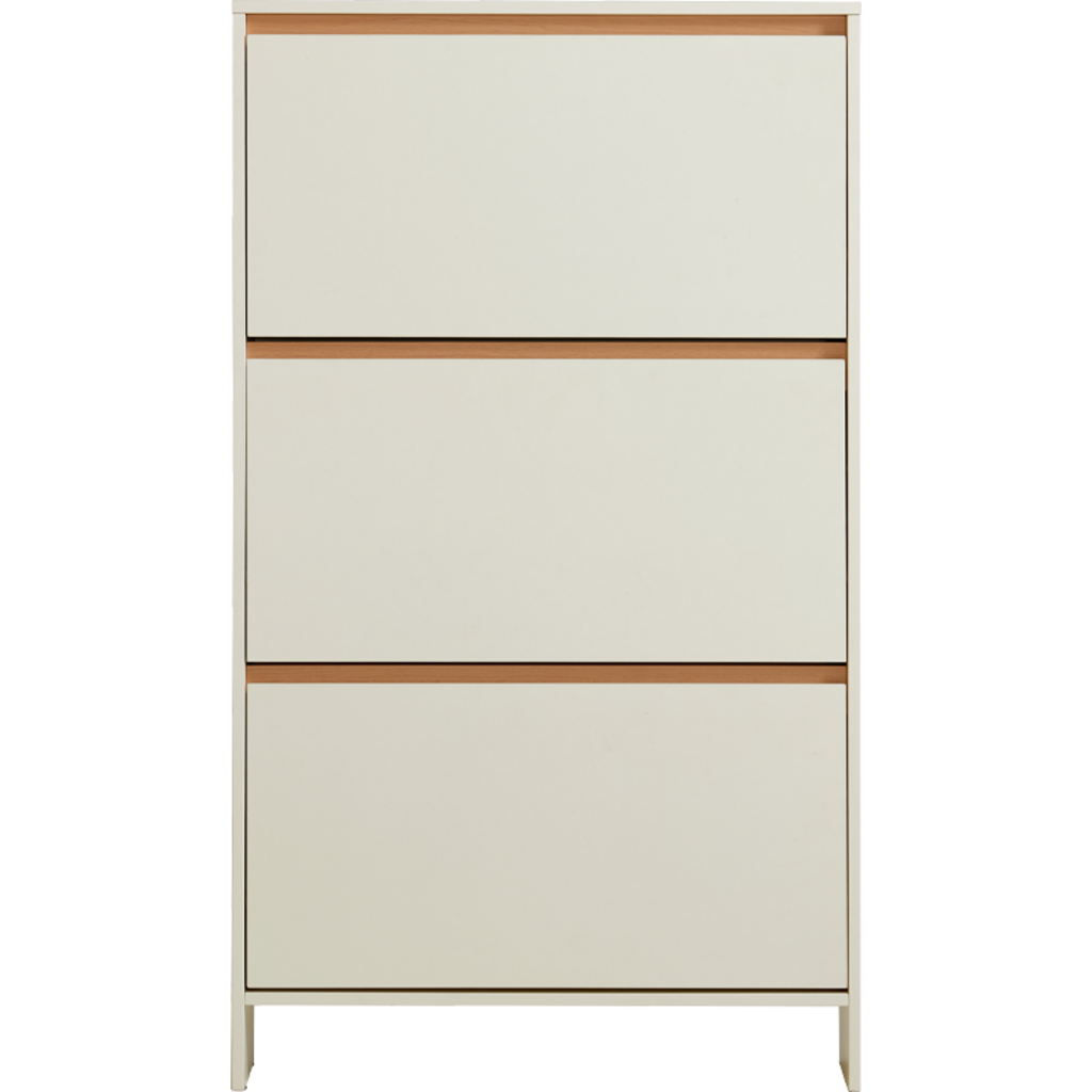 Meuble à chaussures L 75 cm - Blanc et bois