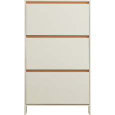 Meuble à chaussures L 75 cm - Blanc et bois