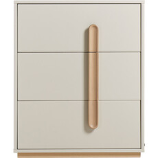 Commode 3 tiroirs 60 cm - Beige et bois