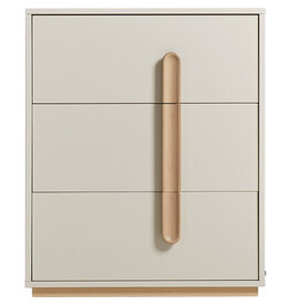 Commode 3 tiroirs 60 cm - Beige et bois