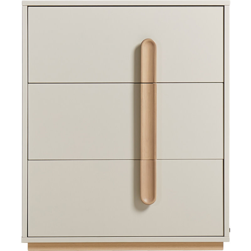 Commode 3 tiroirs 60 cm - Beige et bois