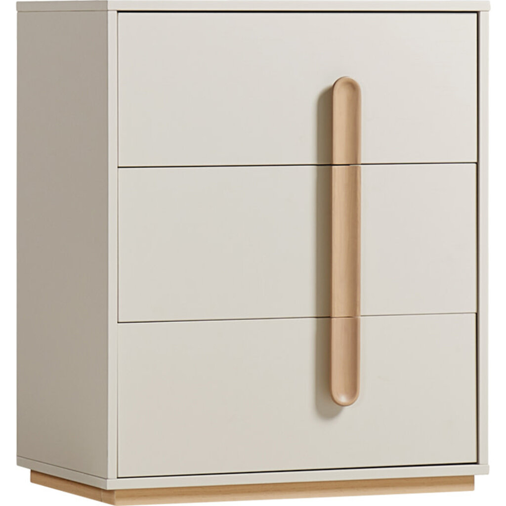 Commode 3 tiroirs 60 cm - Beige et bois