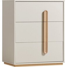 Commode 3 tiroirs 60 cm - Beige et bois