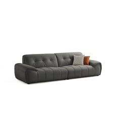 Canapé droit 4 places en 2 parties (P) Gris foncé