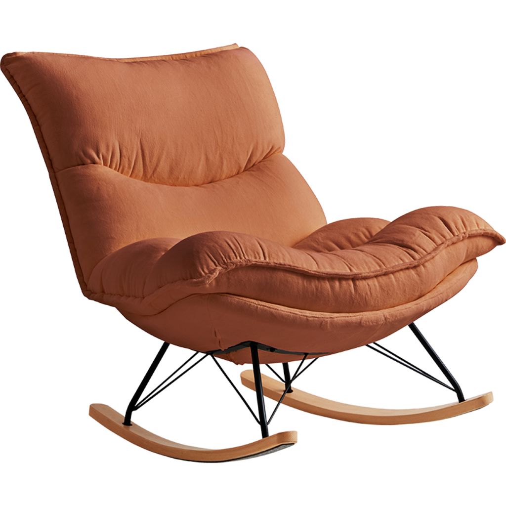 Rocking chair en tissu - Rouge