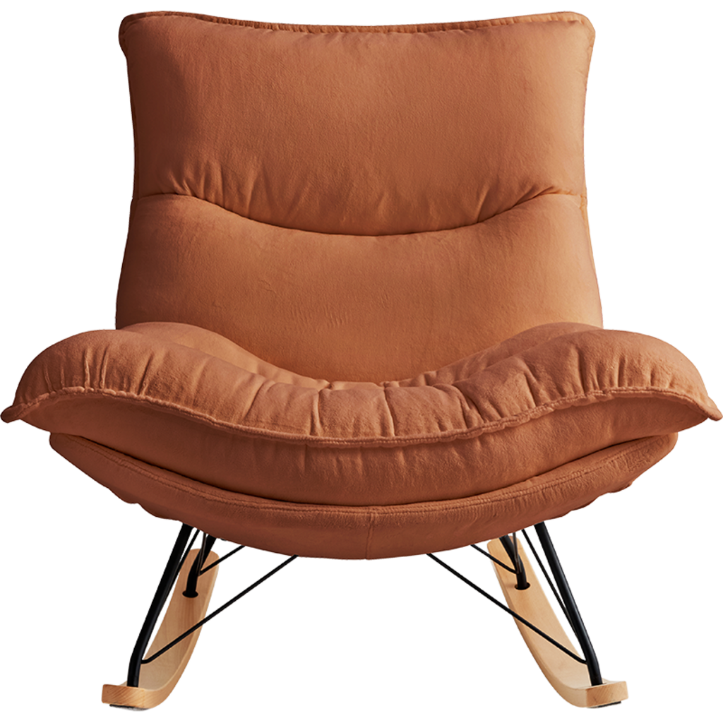 Rocking chair en tissu - Rouge