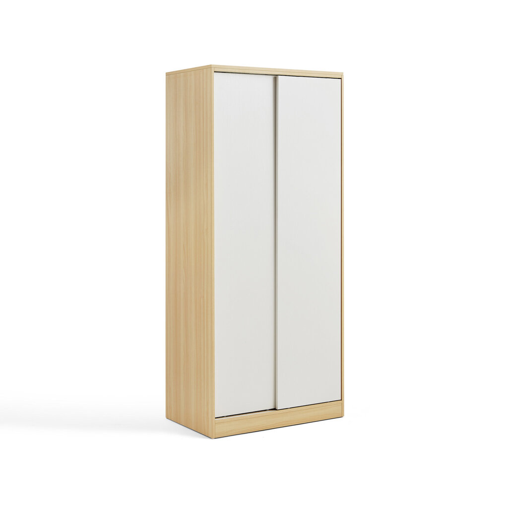 Armoire 2 portes coulissantes 80 cm - Blanc bois