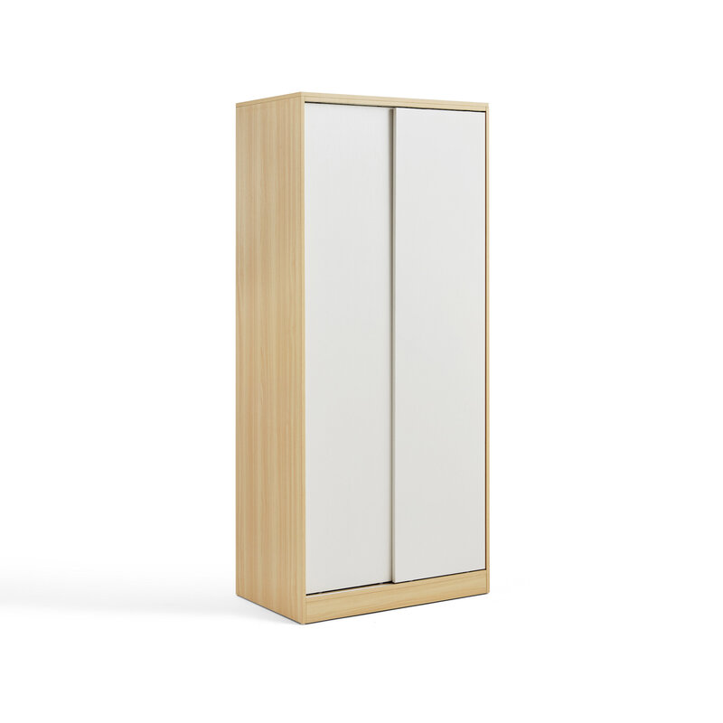 Armoire 2 portes coulissantes 80 cm - Blanc bois
