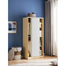 Armoire 2 portes coulissantes 80 cm - Blanc bois