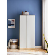 Armoire 2 portes coulissantes 80 cm - Blanc bois