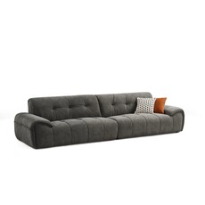 Canapé droit 4 places en 2 partis (G) Gris foncé