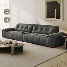 Canapé droit 4 places en 2 partis (G) Gris foncé