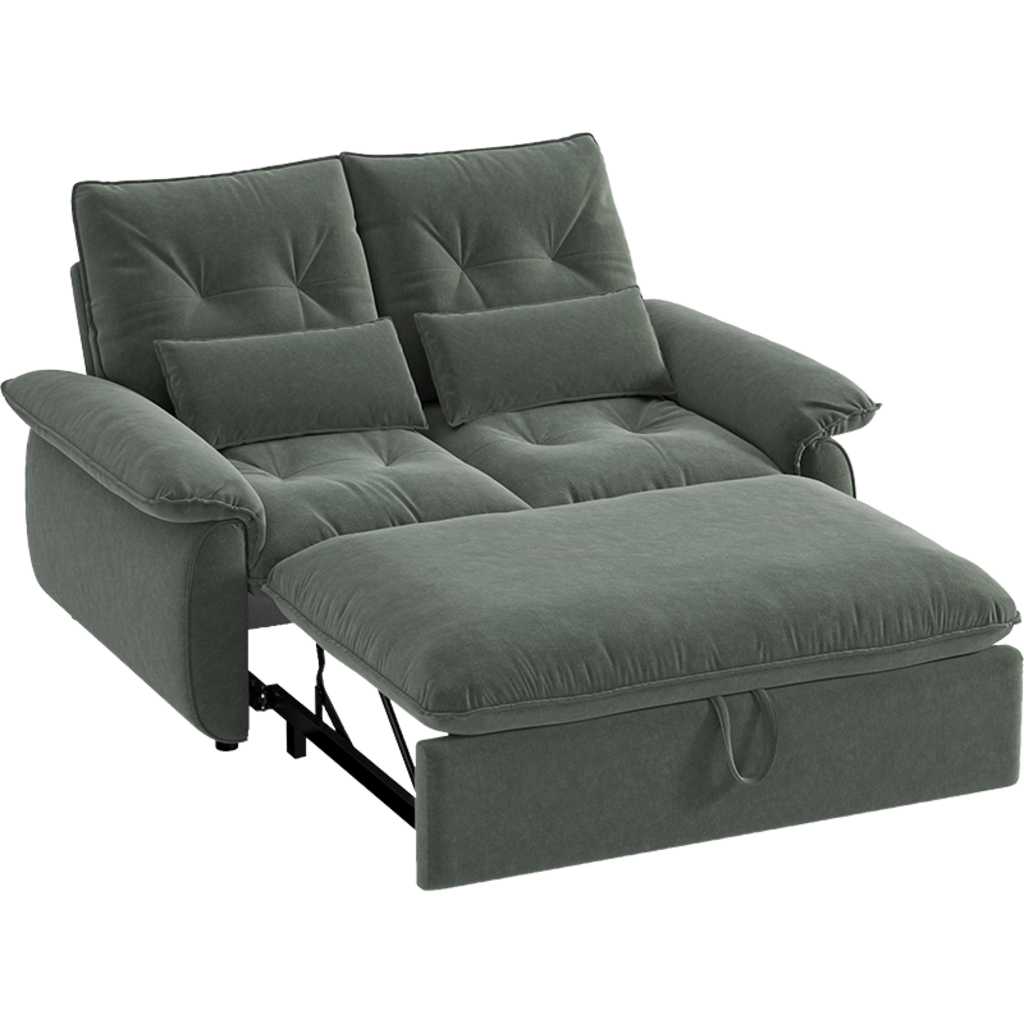 Canapé droit convertible 155 cm - Vert foncé