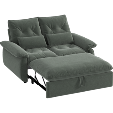 Canapé droit convertible 155 cm - Vert foncé