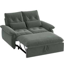 Canapé droit convertible 155 cm - Vert foncé