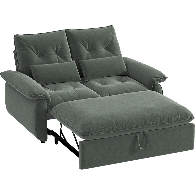 Canapé droit convertible 155 cm - Vert foncé