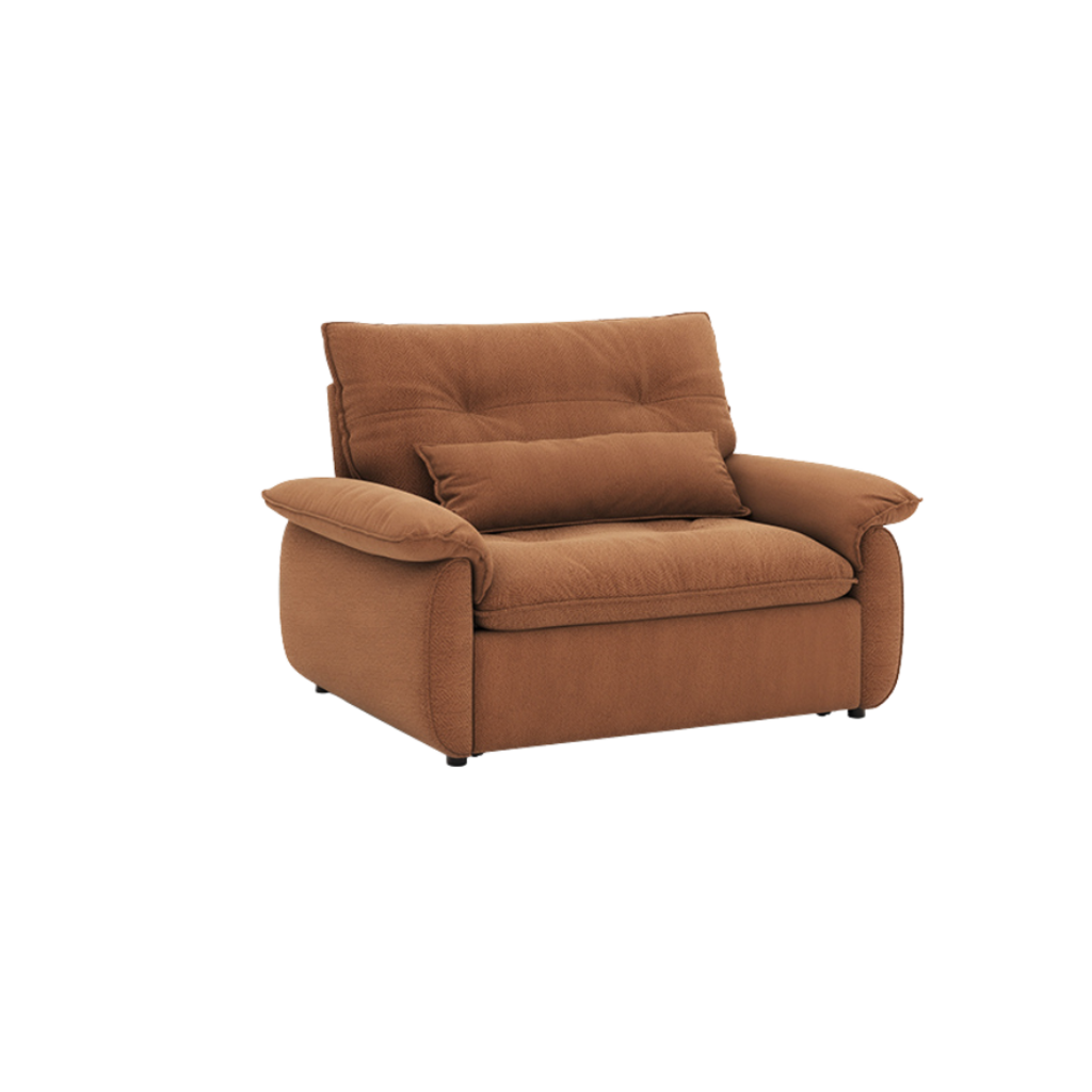 Canapé droit convertible 125 cm - Marron
