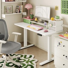 Bureau assis-debout électrique Blanc 140 cm