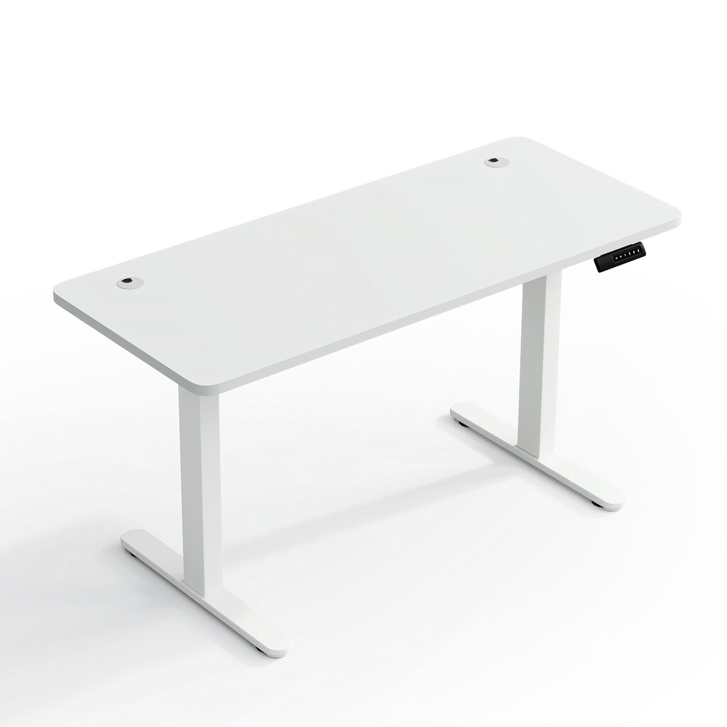 Bureau assis-debout électrique Blanc 160 cm