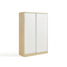 Armoire 2 portes coulissantes 120 cm - Blanc et bois