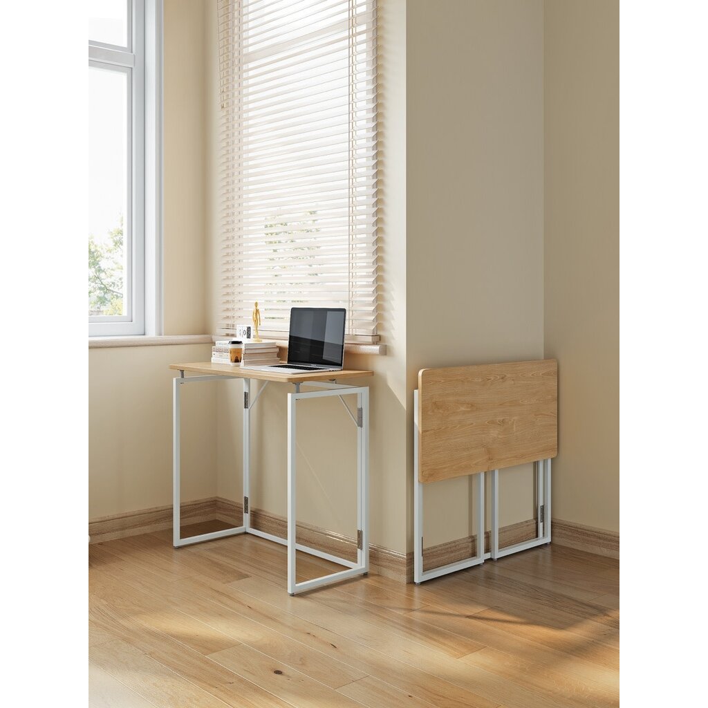 Bureau pliable 100 cm - Bois et blanc