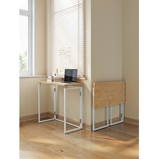 Bureau pliable 100 cm - Bois et blanc